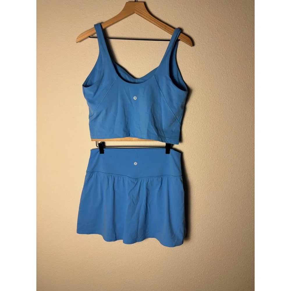 Lululemon Align High-Rise Skirt & Align Tank Top Set Ocean Wave Blue Size 14 - Picture 5 of 5